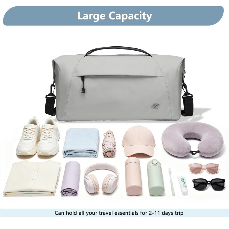 Travel Duffel bag, Crossbody Gym Tote, Weekender Overnight Bag for Unisex | Foldable Lightweight, Waterproof, Soft & Durable with Crease-Resistant Fabric, Back Luggage Sleeve, Multi-Purpose Travel bag