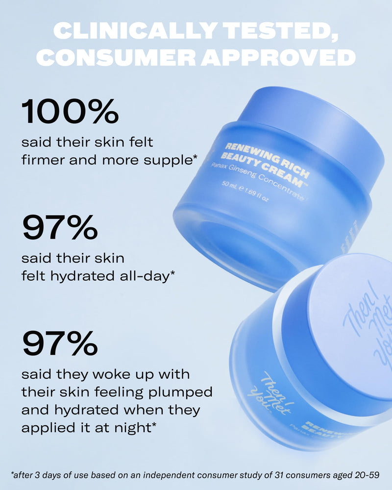 Then I Met You Renewing Rich Beauty Cream, Korean Skin Care Moisturizer | Barrier Cream With Ceramides, Omega 3, & Vitamin E. Panax Ginseng Smooths Wrinkles And Hyaluronic Acid And Squalane Hydrate
