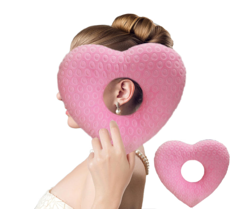 Ear Piercing Pillow for Side Sleepers with an Ear Hole for CNH and Ear PainEar Inflammation Pressure Sores, Cotton Love Side Sleeping Pillow, Ear Guard Pillow (Pink) Pink