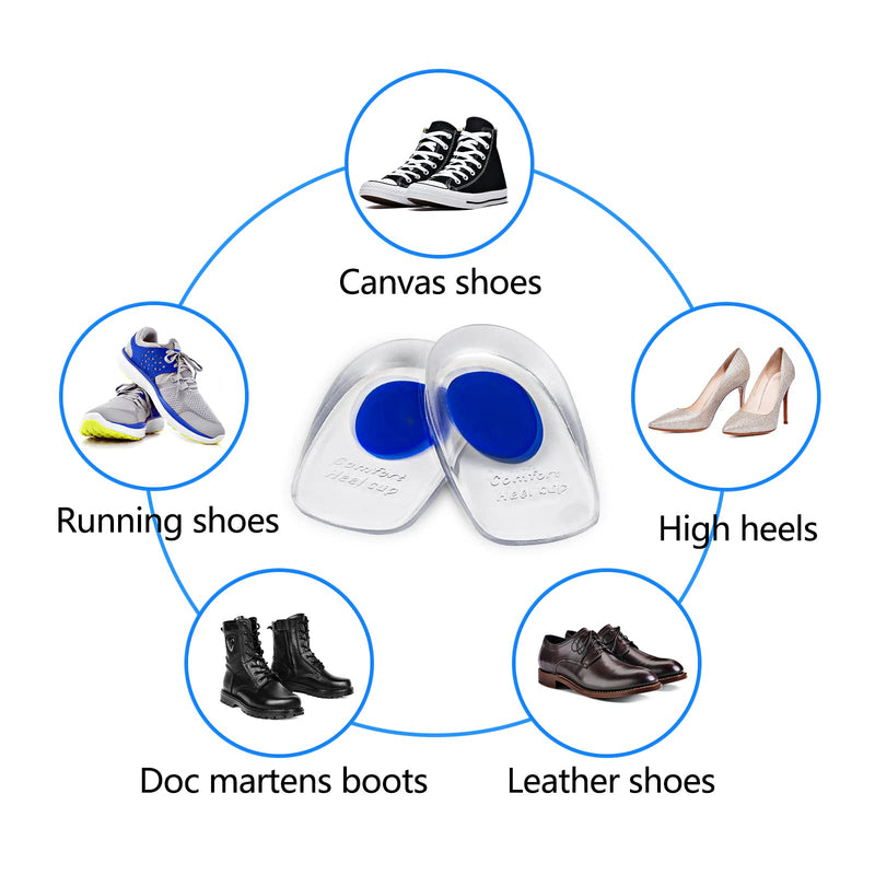 [Australia] - Newpop 3 pairs of heel spur insoles, gel heel cups silicone, professional heel cushion insoles, heel pads for shoes, orthopedic gel insoles for relieving plantar fasciitis, Achilles pain (L) L (40-45) 