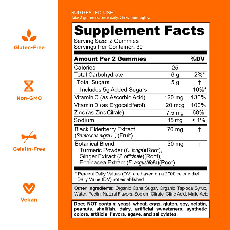 [Australia] - Goli Immune Vitamin Gummy - 60 Count - Elderberry, Vitamin C, D & Zinc, Vegan, Non-GMO, Gluten-Free & Gelatin-Free, Pack of 1 mixed berry 60 Count (Pack of 1) 