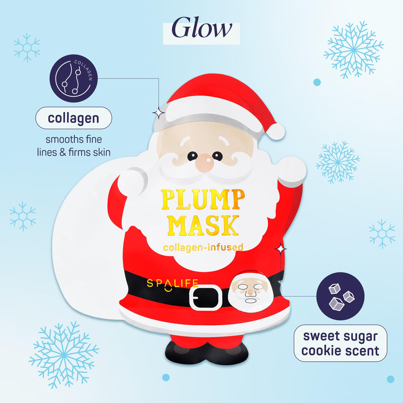 SpaLife Beauty Santa’s Workshop Christmas Face Mask Bundle | Korean Facial Masks | Hydrating, Soothing and Firming Sheet Mask Set | Christmas Face Masks for Women | Spa Party Favors | 12 Pack Santa's Workshop