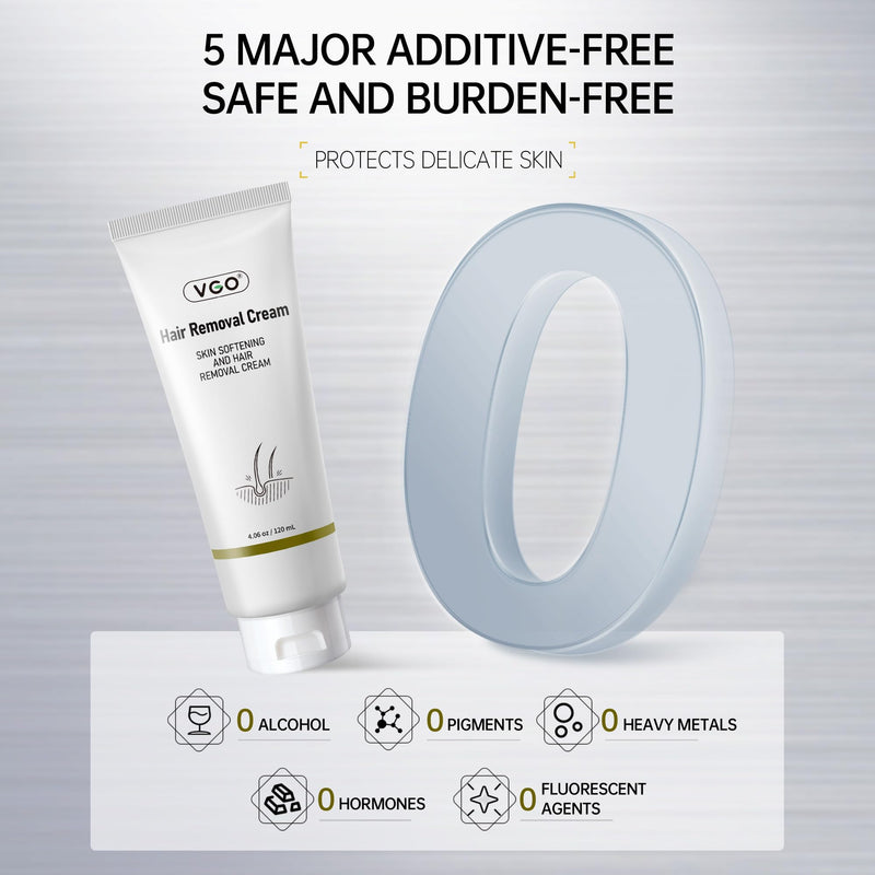 [Australia] - VGO Painless Hair Removal Lotion for Women & Men - For Unwanted Hair, All Skin Types, White, 4.02 oz 