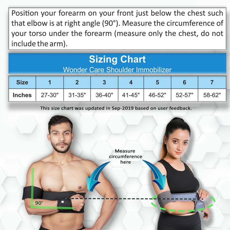 [Australia] - Wonder Care-Left Right Shoulder Immobilizer Arm Sling Elastic Brace for Clavicle Collar Bone Dislocation Subluxation Shoulder stabilizer Compression Brace After Rotator Cuff Surgery - Black-Size 4 Size-4(41"-45") 