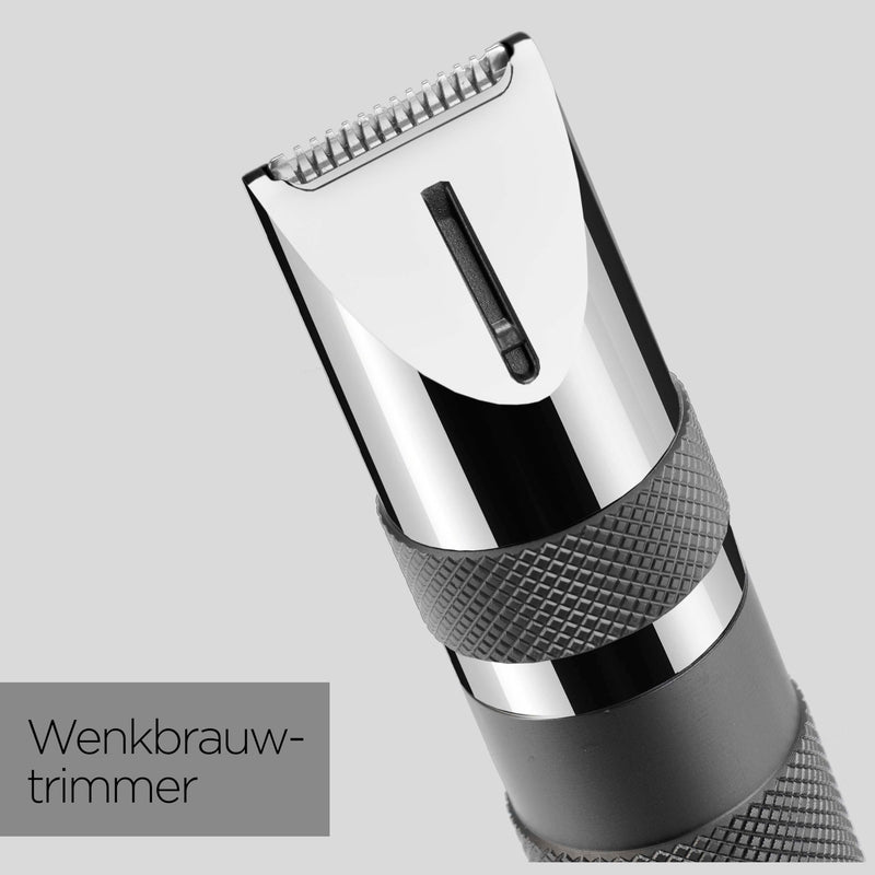 [Australia] - BaByliss Super-X Metal Nose, Ear & Eyebrow Trimmer, 3-in-1 Detail Trimmer, Nose Hair Trimmer, Ear Hair Trimmer, 2 Attachments, 2 Comb Guides, Battery Operated, E116E Silver 