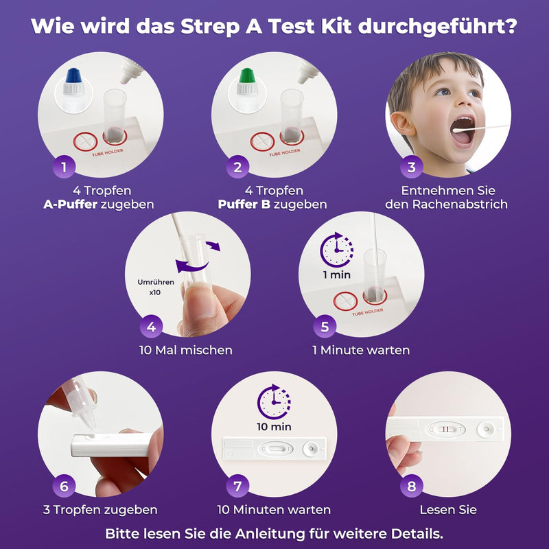 [Australia] - Wondfo Streptococcal Rapid Test 5x Strep A Test Scarlet Fever Rapid Test Group A Streptococcal Antigen Test Strep A Test Kit 