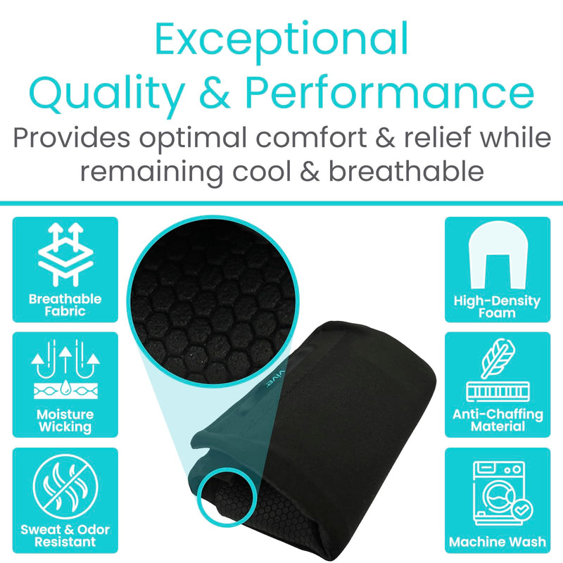 [Australia] - Vive Walker Handle Cushions - Padded Hand Covers - Soft Cushion Padding Medical for Folding Rolling Wheelchair, Rollator Handle, Senior, Elderly Grippers - Crutch Handle Pad Grips - Mobility Aid Black 