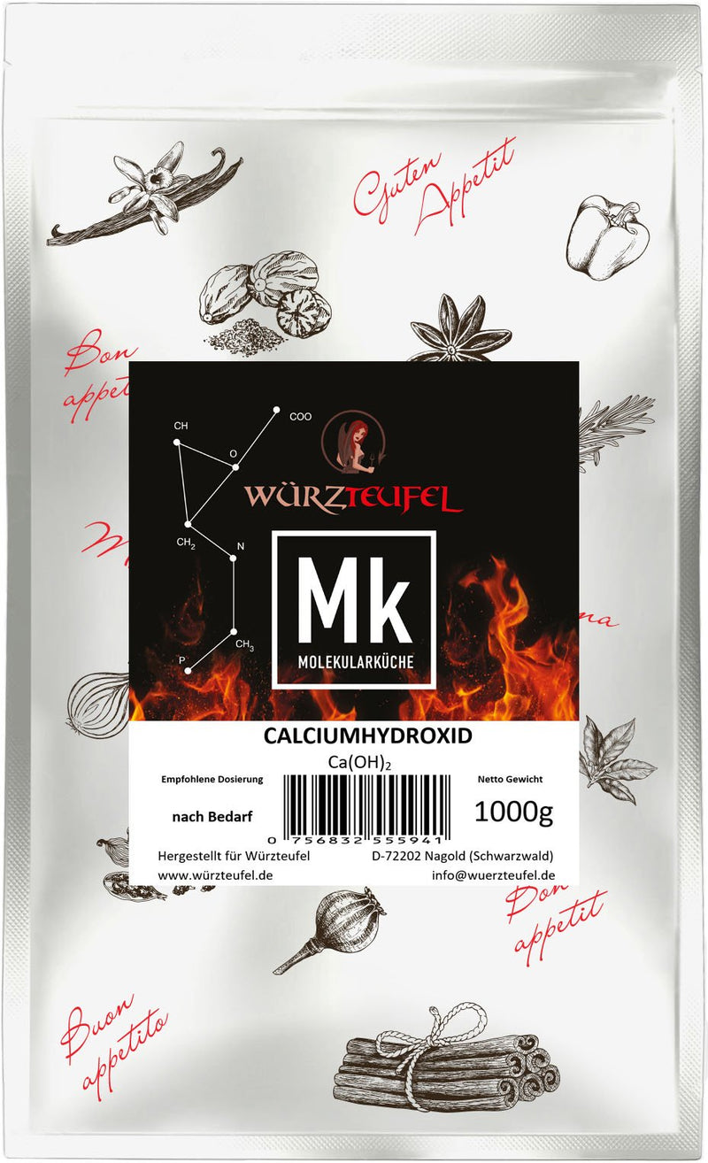 [Australia] - Calcium Hydroxide (Calcium Hydroxide) – Food Grade Hydrated Lime (CaOH2) – Calcium Basic Mineral for Molecular Gastronomy & Food Additives – 1000g Bag 