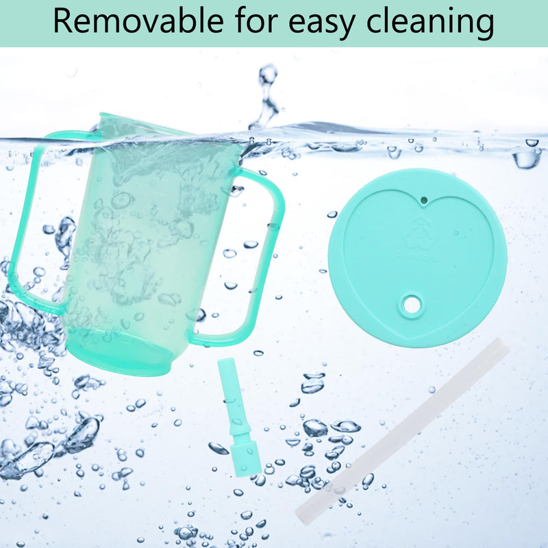 Adult Sippy Cup with Straw and Lid, Non Spill Cups for Elderly, Beakers for Elderly, Feeder Cup for Bedridden Patients, Feeding Cup for The Elderly, Disabled
