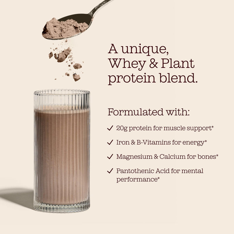 Free Soul Sculpt Protein Powder | 20g Protein | Hybrid Whey Protein | with Maca, Iron, Calcium, Biotin, B Vitamins & Digestive Enzymes | Chocolate Flavour | 20 Servings 500g