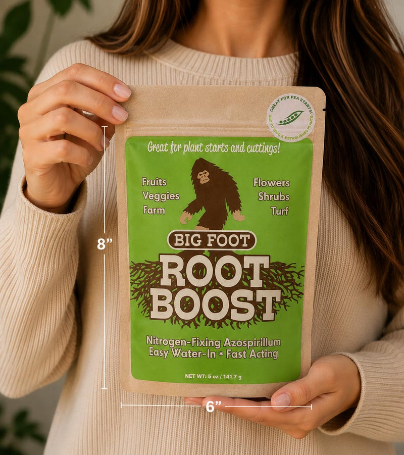 Big Foot Probiotic Root Boost Water Soluble Powder for Established Plants and Transplants - Grow Root Size, Increase Nitrogen, Grow New Plants from Cuttings, Pea Inoculant - 5 Ounces 5 oz