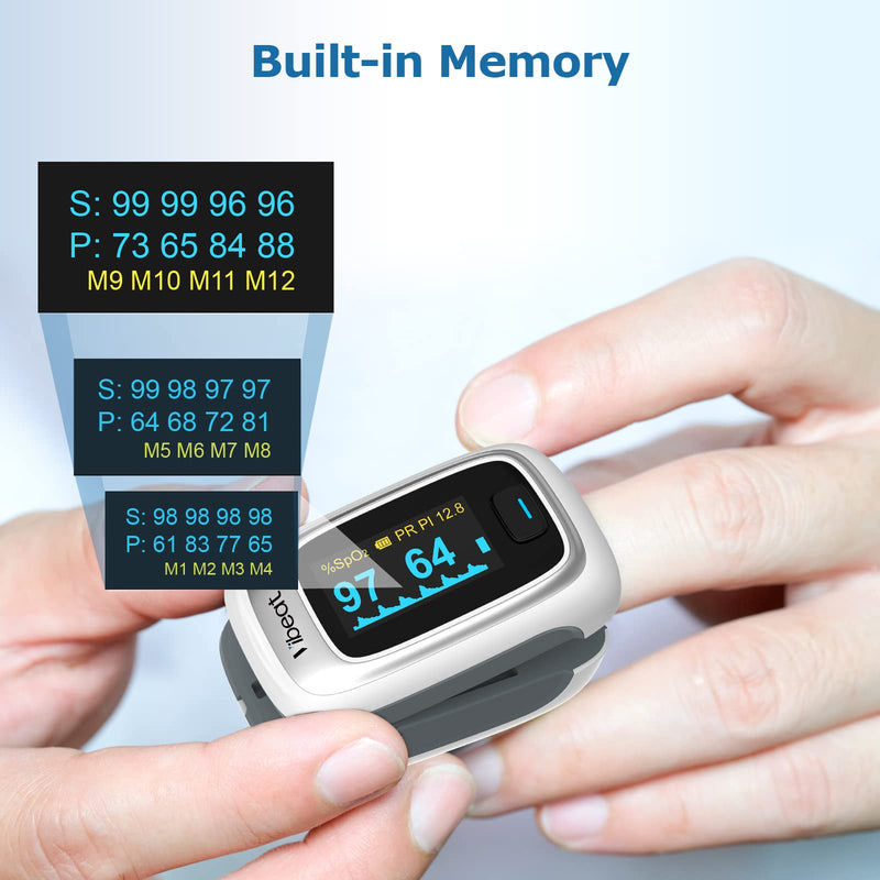 [Australia] - Vibeat Bluetooth Fingertip Pulse Oximeter with Pulse Rate, Blood Oxygen Saturation Monitor | Finger O2 Meter, Batteries and Lanyard Included, Free APP, FSA/HSA Eligible 