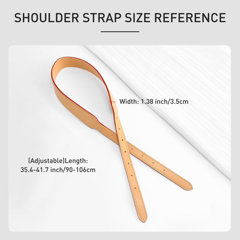 Vachetta Leather Strap Purse Straps Replacement Crossbody Compatible with Lv Carryall Tote Bag,Vegetable Tanned Top Cowhide Leahter Bag Strap,Width1.38'',Length35.4-41.7'',Beeswax Beeswax 1.38"width*41.7"length