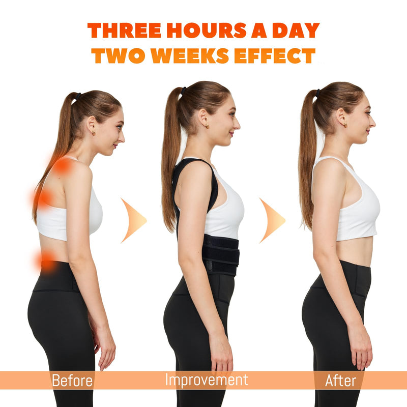 [Australia] - Back Brace, Posture Corrector for Women and Men,Scoliosis and Hunchback Correction,Brace for Upper and Lower Back,Relieve Back Pain,Comfortable and Effective (XL) XL Black 