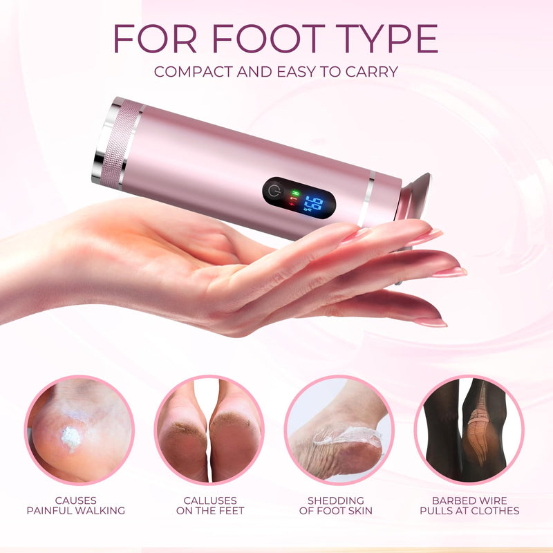 [Australia] - Arofaue Callus Remover Electric Professional Electric Callus Remover Adjustable Speed Rechargeable Pedicure Foot File with 60PCS Replacement Sanding Pads (Pink) Electric Callus Remover Adjustable 