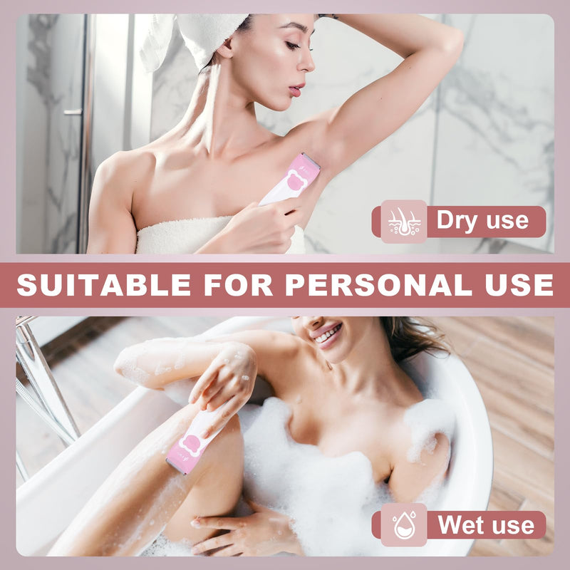 FBO Bikini Trimmer & Adult Painless Electric Shaver,Baby Hair Clippers Kit,Infant Kids Multipurpose Hair Trimmer-Quiet,Cordless,Waterproof,Rechargeable,Sharp Durable,with Ceramic Blades,Pink Pink