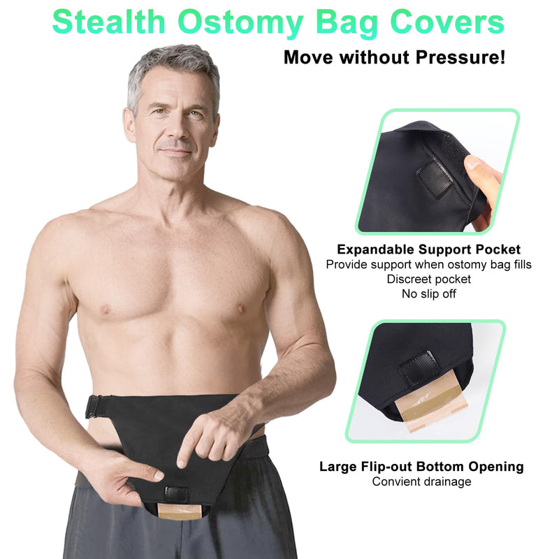 [Australia] - Ostomy Belts for Men and Women Adjustable Stealth Belt for Ostomy Bag Men Women Breathable Ostomy Colostomy Bag covers for Women Colostomy Supplies 