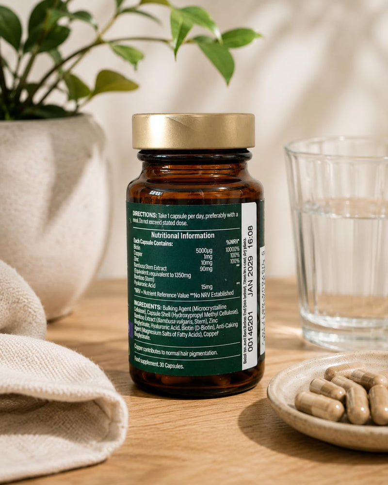 Holland & Barrett Max Strength Biotin Hair Complex 5000µg – with Copper, Zinc & Hyaluronic Acid – Hair Growth & Pigmentation Support – Vegan – 30 Capsules, 1 Month Supply