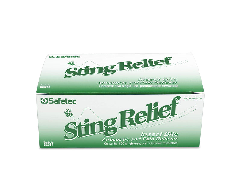[Australia] - Safetec Sting Relief Wipes, 150 Count Box 150 Count (Pack of 1) 