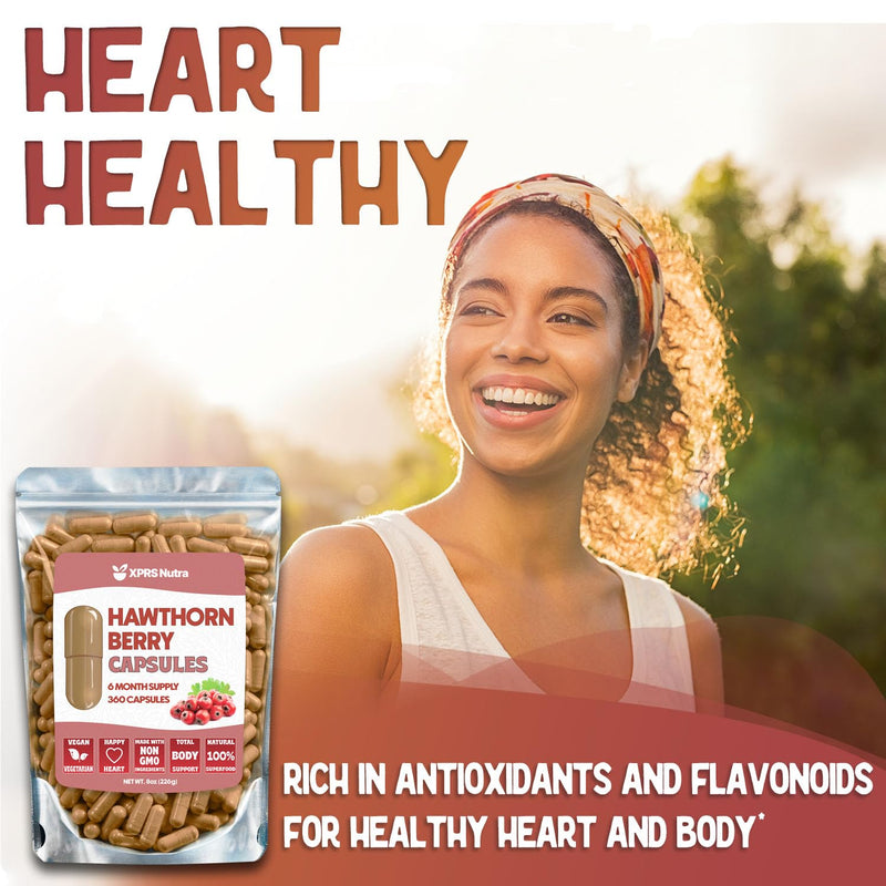 [Australia] - Hawthorn Berry Powder Capsules - 360 Count (6 Month Supply) - Premium Hawthorn Berry Capsules for Cardiovascular Support - Hawthorne Berry Powder - An Ideal Hawthorne Supplement for Men and Women 
