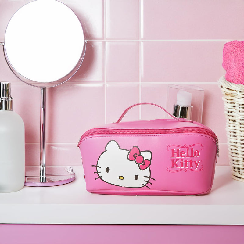 Hello Kitty Travel Makeup Bag Official License, Travel Cosmetic (Multi) | Bag, Sanrio Travel Pink Makeup Bag