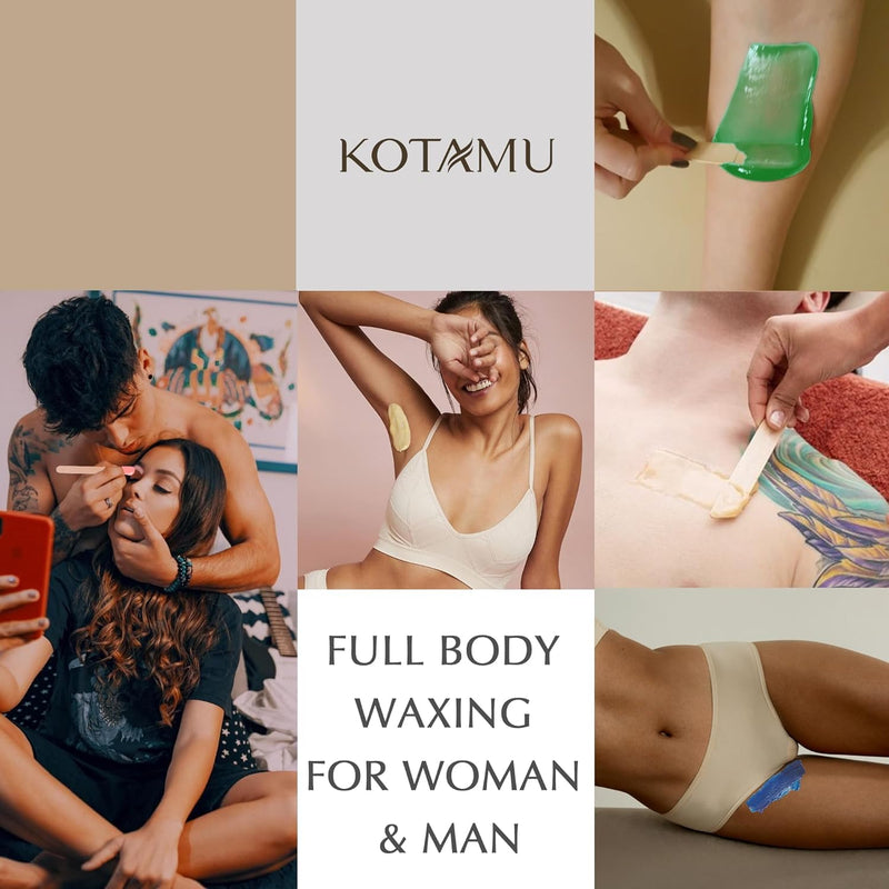 [Australia] - KOTAMU Hard Wax Beads, 6 Packs Waxing Beads for Hair Removal- Facial Bikini Brazilian Leg Sensitive Skin Full Body- Stripless Wax Beans Kit for Coarse & Fine Hair, Ideal for Women Men Home Salon Use 