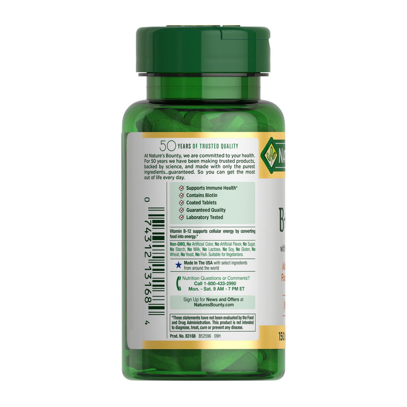 Nature's Bounty Super B Complex Vitamins with Vitamin C & Folic Acid 150 Count (Pack of 1)