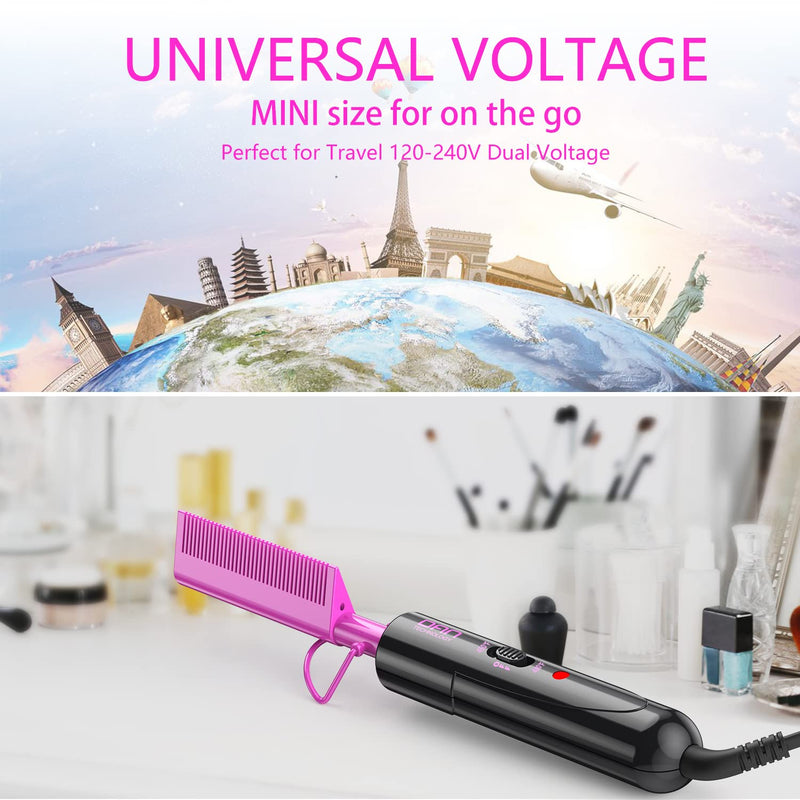[Australia] - DAN Technology hot comb set,hot comb,Edge Control Gel,Hair Wax Stick,Wig Glue,Wig Glue Remover,Lace Melting Band,Rat Tail Comb,Hair Edge Brush,Salon Styling Clips,hot comb for lace front wigs… Large 