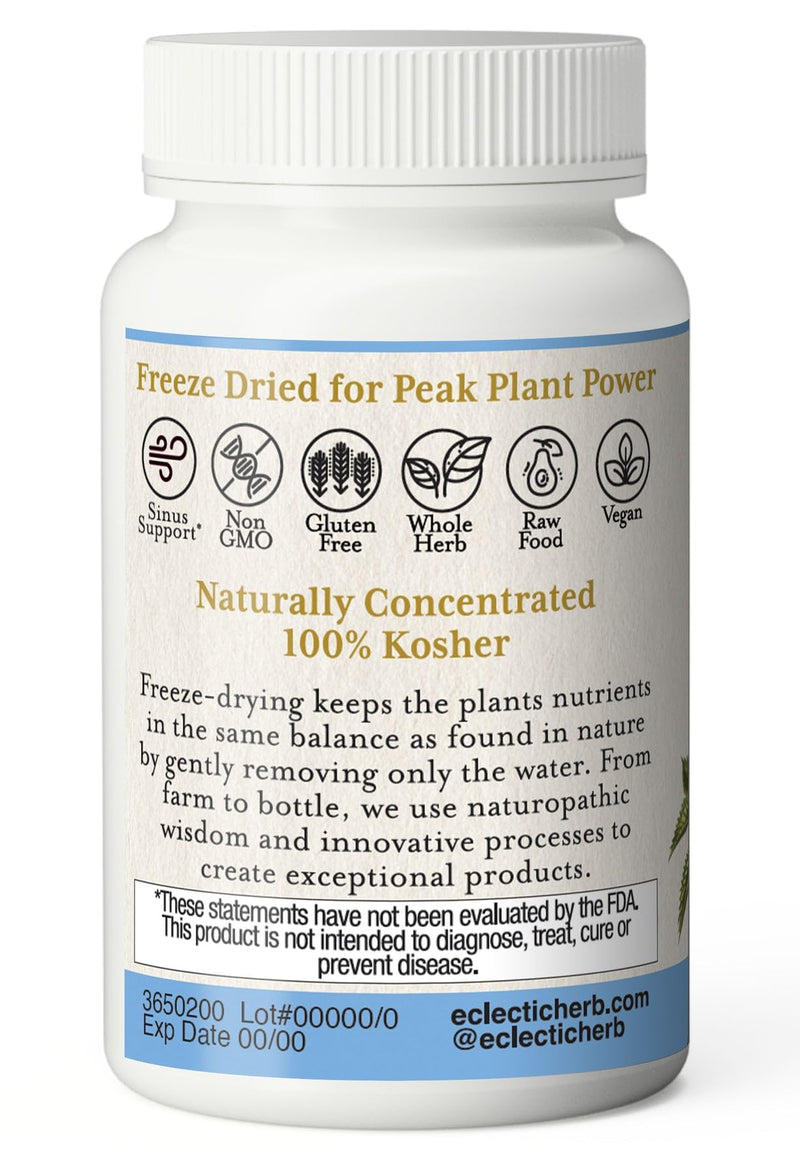 [Australia] - Eclectic Institute Raw Freeze-Dried Non-GMO Nettle Quercetin Capsules | Sinus, Nasal, Immune Support | 90 CT 