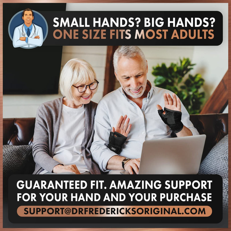 [Australia] - Dr. Frederick's Original Reversible Copper Infused Wrist Thumb Brace - 1 Brace - Spica Splint for De Quervain’s Tendonitis, Arthritis, CMC, Pain Relief - Left or Right Hand - Fits Men and Women 