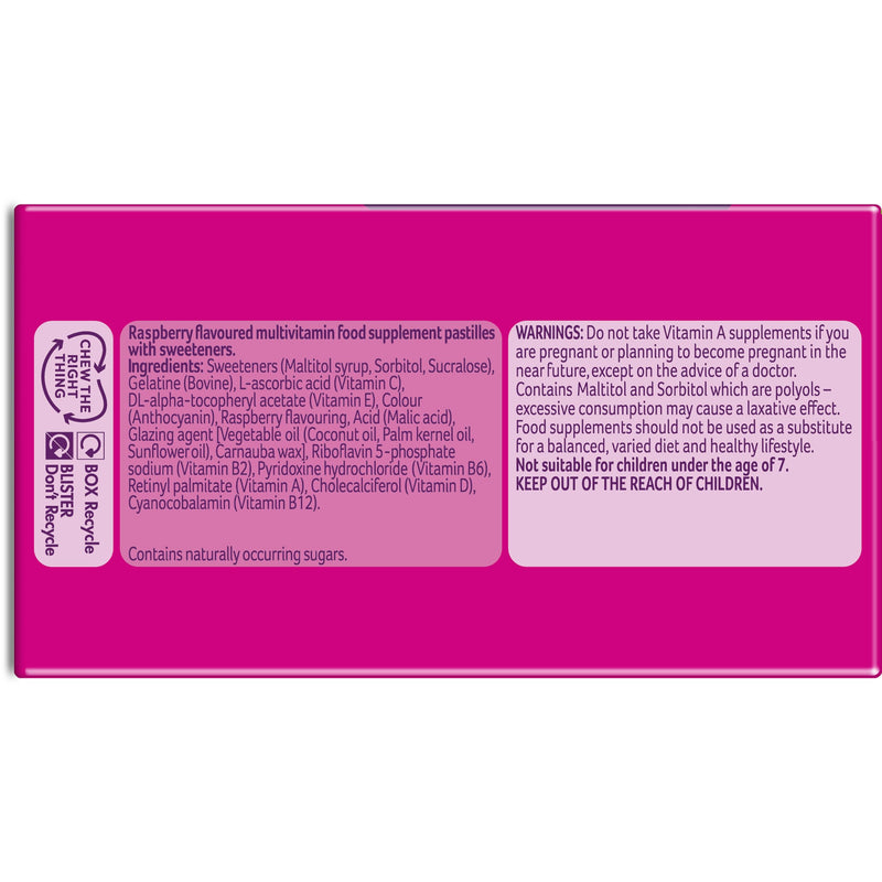Bassetts Vitamins 7-11 Years Raspberry Flavour Multivitamins 60 Gummies 60 count (Pack of 1) Original - 7 Nutrients 60 Gummies