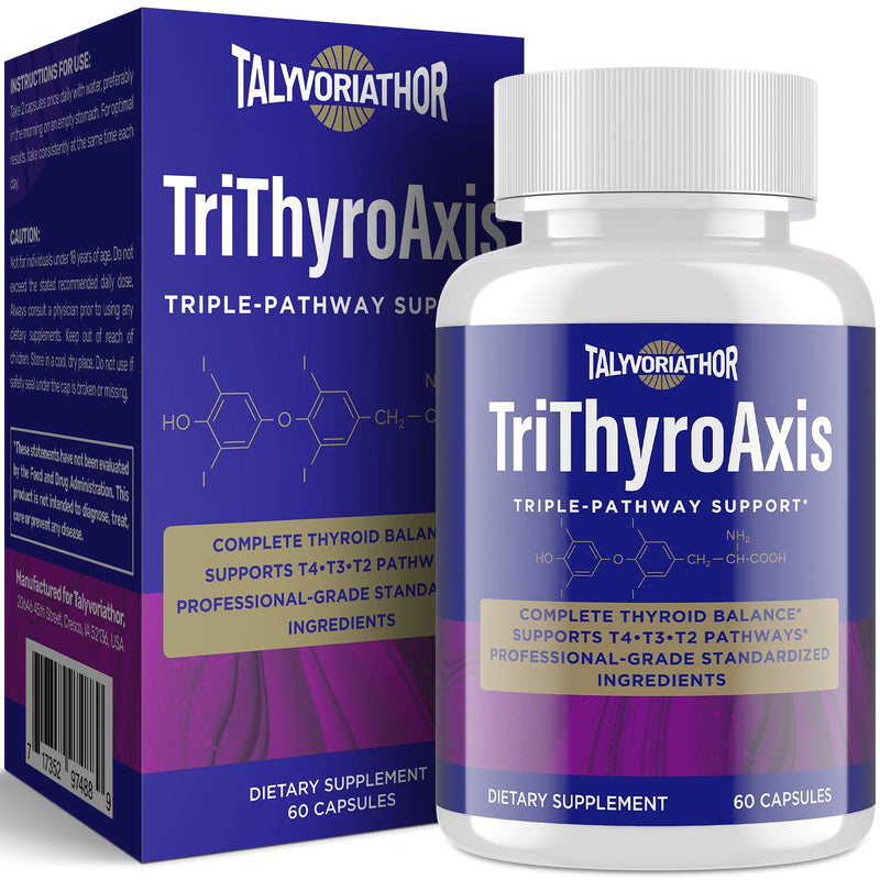 [Australia] - Thyroid Support Supplement for Women & Men ‚Äì Professional T4, T3, T2 Triple-Pathway ‚Äì Metabolism & Energy ‚Äì with L-Tyrosine, Selenium, Ashwagandha & Guggul Extract ‚Äì Standardized Herbs ‚Äì 60 Capsules 60 Count (Pack of 1) 
