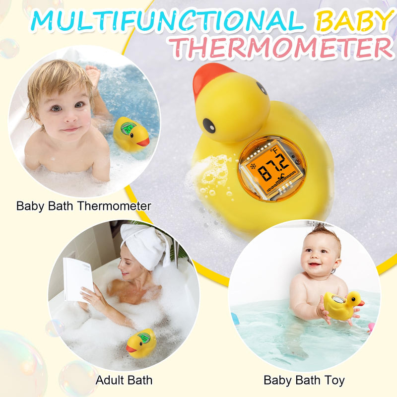 [Australia] - Rechargeable Baby Bath Thermometer Duck Digital Floating Shower Thermometer Fast Temperature Reading Safety Newborn Bath Time Toy by AXHHTVCGY 