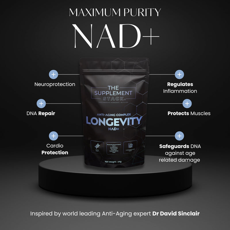 Longevity - Anti-Aging NAD+ Supplement with Nicotinamide Riboside, Glycine, NAC, Trans-Resveratrol, Pterostilbene, Fisetin & Vitamin D3/K2 for Cellular Health, Energy, and Vitality – Premium Formula