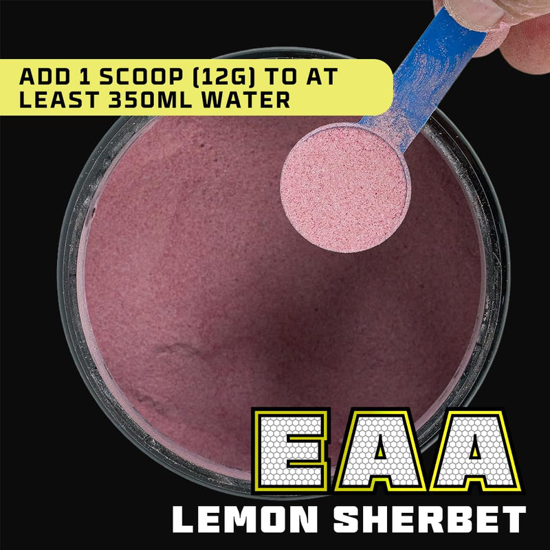 Beast Pharm 9 EAA Amino Acids with BCAA Powder 2:1:1 Ratio - Essential Amino Acids Powder - 360g - EAAs Recovery Drink - 30 Servings - Lemon Sherbet