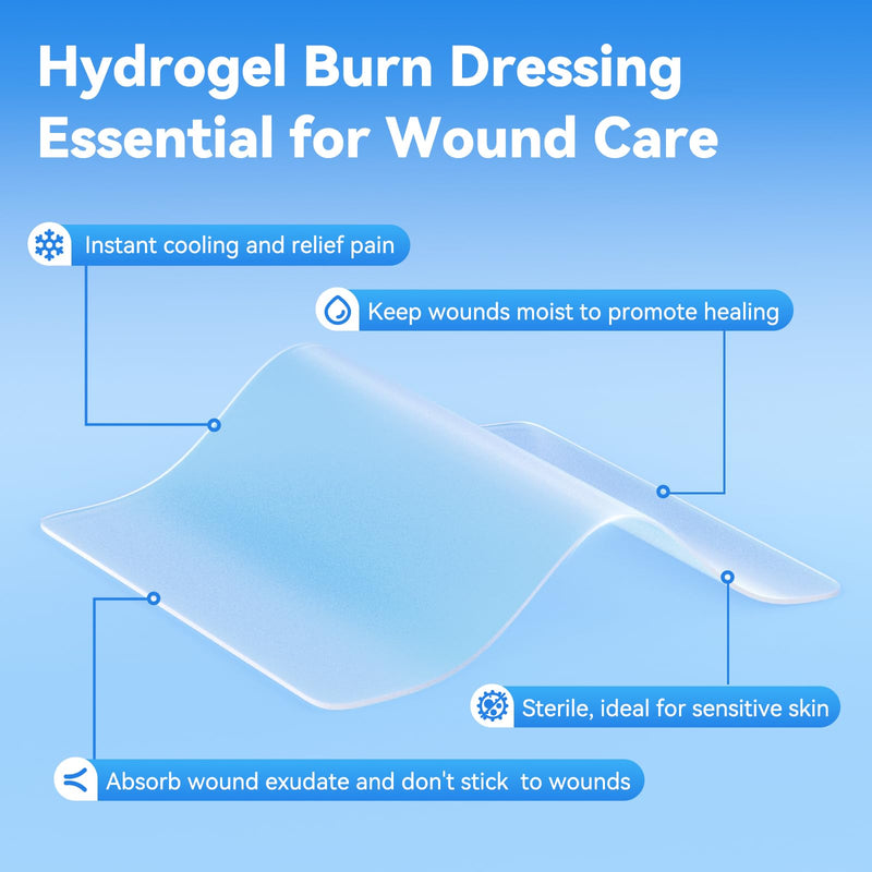[Australia] - Dimora Hydrogel Burn Dressing 4" x 4" - Burn and Wound Dressing Instant Cooling Relief for Minor Burns & Wounds, Soothing Moist Burn Pads for 1st-2nd Degree Burns, Cuts, Abrasions(10 Count) 4" x 4" (10 Count) 