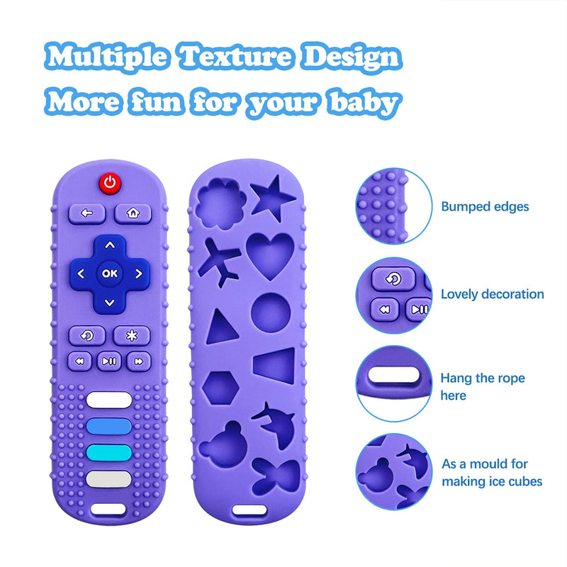 [Australia] - Baby Teething Toys, Food Grade Silicone Teether for Babies 3 6 12 18 Months, TV Remote Shape Toddlers Chew Toys, Freezer BPA Free (Pink RC) Pink RC 