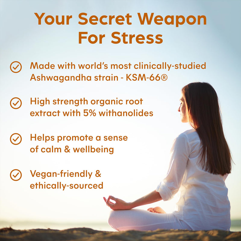 Purolabs Ashwagandha KSM-66® High Strength Capsules – Organic Ashwagandha with Black Pepper for Stress, Energy & Balance – Premium Tablets Alternative – 90 Vegan Capsules