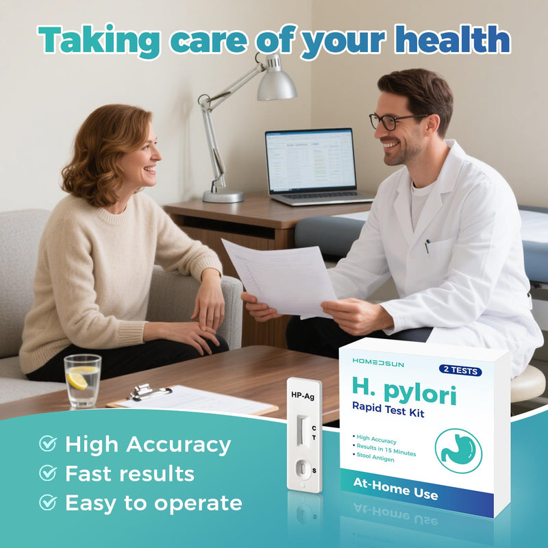 [Australia] - 2 Pack H. Pylori Stool Antigen Test Kit at-Home Helicobacter Pylori Detection Non-Invasive Fecal Rapid Test Easy to Use Results in 15 Minutes 