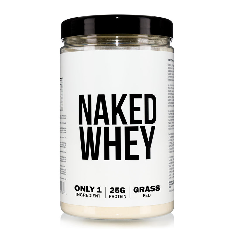 Naked Whey Protein Powder, Only 1 Ingredient, Grass Fed, Gluten Free, Soy Free, GMO Free, 25g Protein and 6g BCAAs per Scoop, Unflavoured, 12 Servings, 450g 450g (Pack of 1)