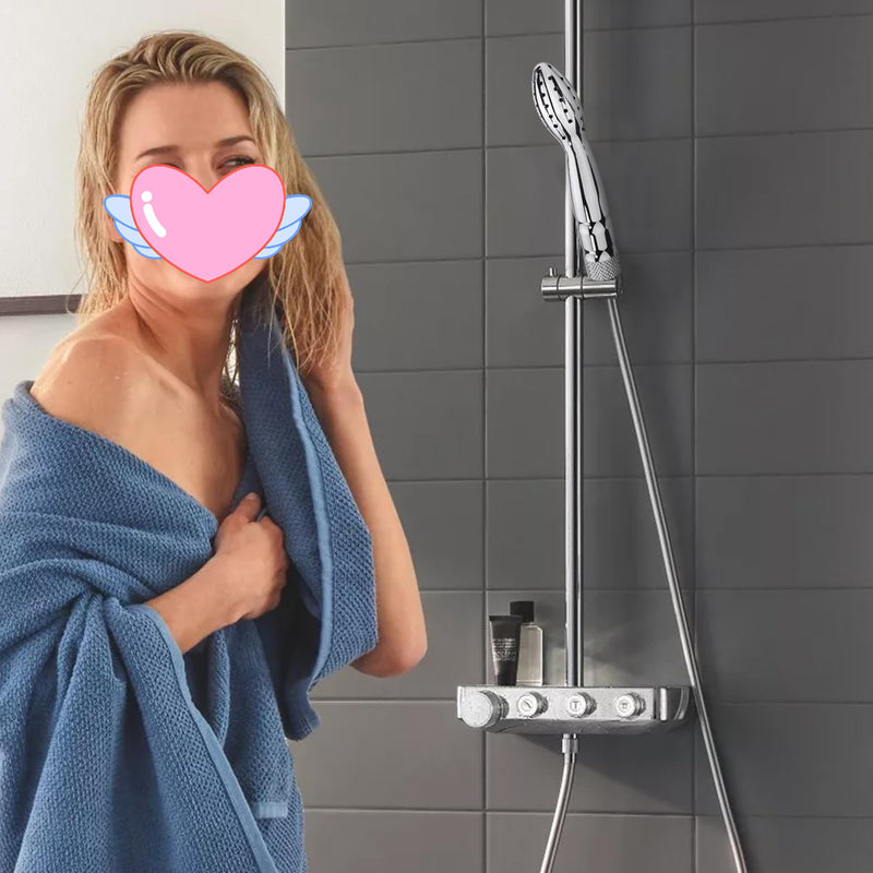 [Australia] - Shower Douche Shower Enema Shower Cleaner Enema Douche System, Handheld Water Shower Nozzle Anal Rinse Vaginal Cleaning Kit for Men Women, Silver (Aluminum) 