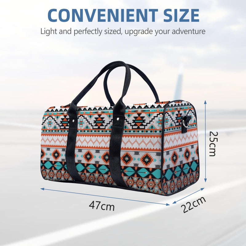 Travel Duffle Bag Large Capacity Personal Item with Adjustable Strap Lightweight Weekender Bag Overnight Bag Gym Bag Aztec Style Pattern Aztec Style Pattern 2