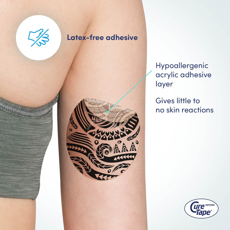 CureTape Sensor Patches - Sensor Fixing Plasters - 25 Covers for Freestyle Libre, Dexcom and Medtronic Guardian Sensors - Fixation Tape for Your Sensor Tattoo One Size
