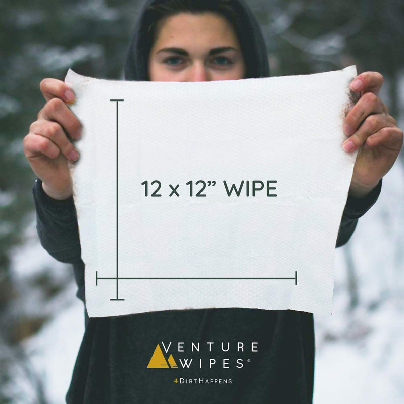 [Australia] - Venture Wipes Tea Tree Oil Body Wipes - Adventure Wipes for Adults - Biodegradable Cleansing Wipes with Aloe and Vitamin E - Camping Essentials - Individually Wrapped Body Wipes - 25 Count Bag 