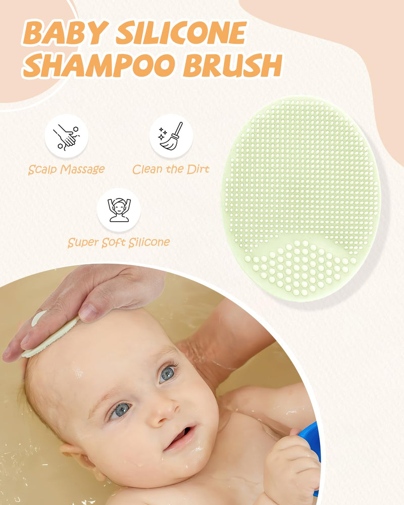 [Australia] - Lictin Baby Hair Brush and Comb Set, 4 Pcs Newborn Hair Brush with Soft Bristle, Natural Goat Hair and Wood Baby Cradle Cap Comb for Newborns & Toddlers, Newborn Baby Essentials, Perfect Registry Gift 