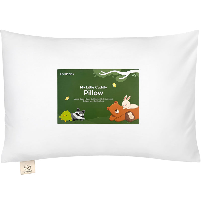 [Australia] - Toddler Pillow with Pillowcase - 13x18 My Little Cuddly Pillow, Viscose Derived From Bamboo Nursery Toddler Pillows for Sleeping,Kids Pillow,Small Travel Pillows,Mini Toddler Bed Pillow (Soft White) Soft White 