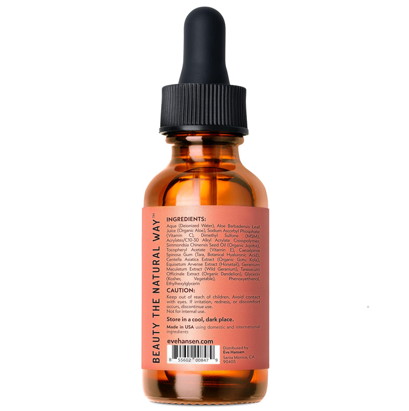 Eve Hansen Vitamin C Serum for Face - Facial Serum with Hyaluronic Acid, Vitamin E and Aloe Vera 1 oz - for softer, smoother, and more refined Skin 1 Fl Oz (Pack of 1)