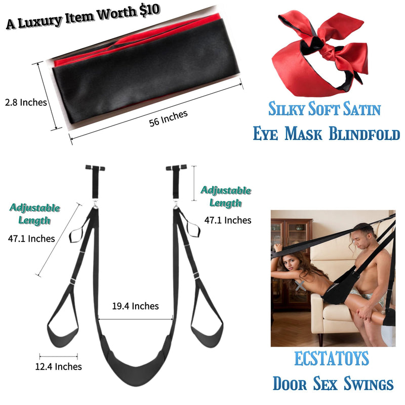 Door Sex Swing with Seat - Newest Leather Cushion Thick Fluff,with Adjustable Straps,Sex Door Love Slings Bondage Restraints for Adult Sex Toys, Holds up to 400lbs(Upgradest Version)