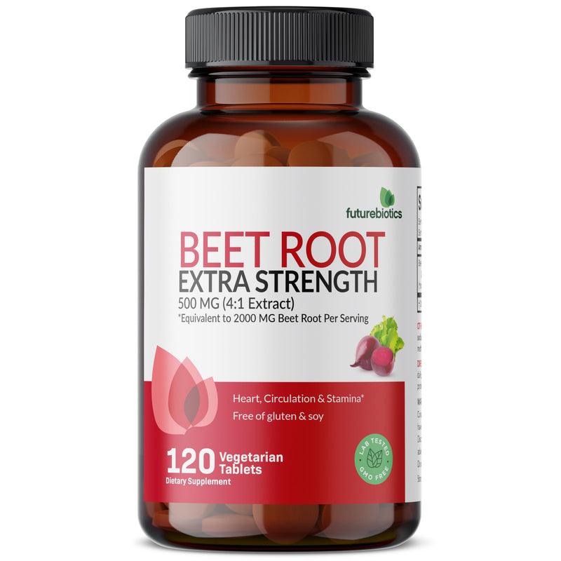 [Australia] - Futurebiotics Beet Root Extra Strength (Equivalent to 2000mg Beet Root per Serving from 500mg 4:1 Extract), Non-GMO, 120 Vegetarian Tablets 120 Count (Pack of 1) 