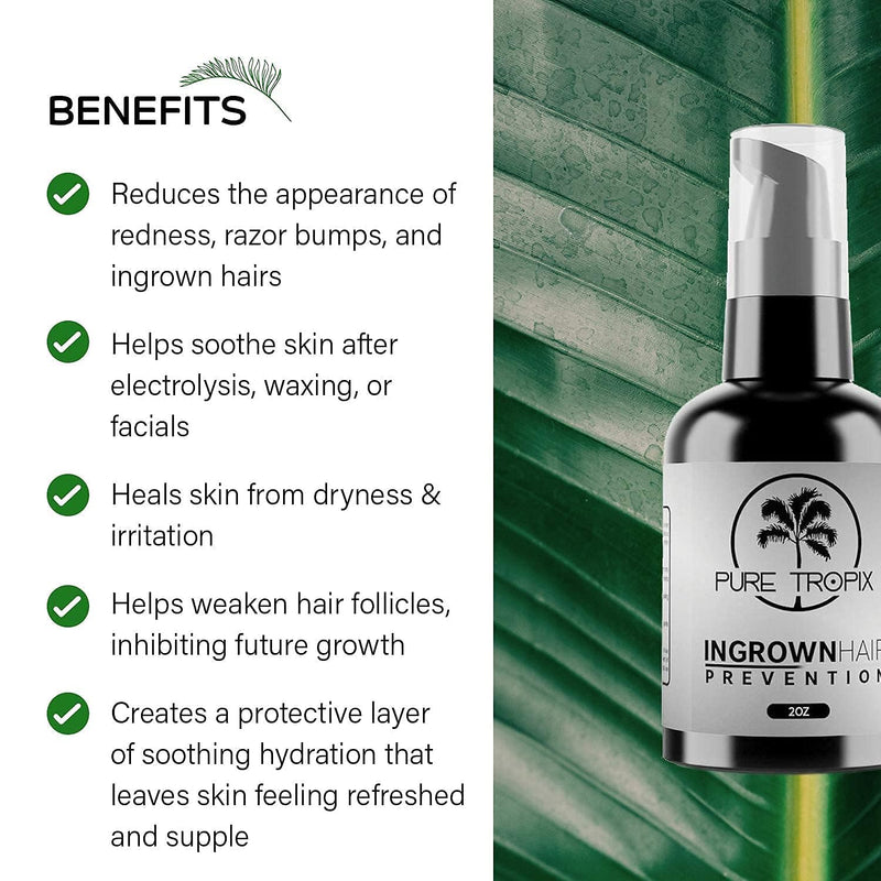 [Australia] - Pure Tropix Ingrown Hair Treatment & Prevention Kit - Razor Bump and Burn Remover - Bikini Lines & Acne - Use After Shaving, Hair Removal, Waxing, Laser, Electrolysis - for Men and Women (59ml) 
